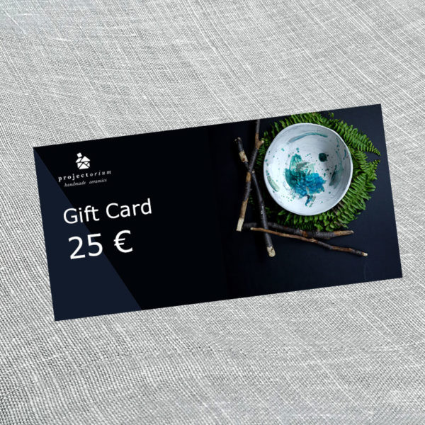 gift card 25EUR for hancrafted ceramics by Projectorium