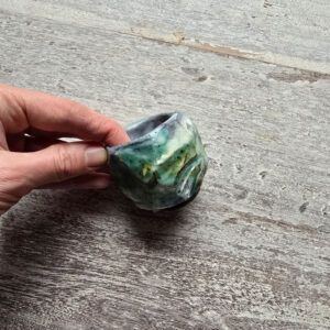 Alternative view of Small kurinuki tea bowl – Wetlands series